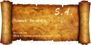 Samek Aranka névjegykártya